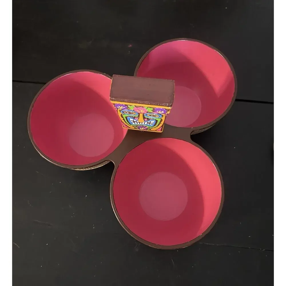 Amscan Tiki Tropical Serving Bowl Set 3 Plastic Bowls Centerpiece Party Luau